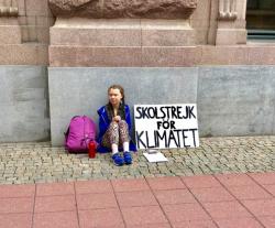Iniciátorkou stávek za klima se stala Greta Thurnbergová (zdroj její facebook).