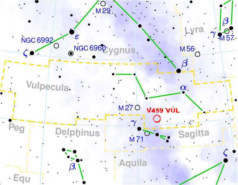 mapka souhvězdí Vul