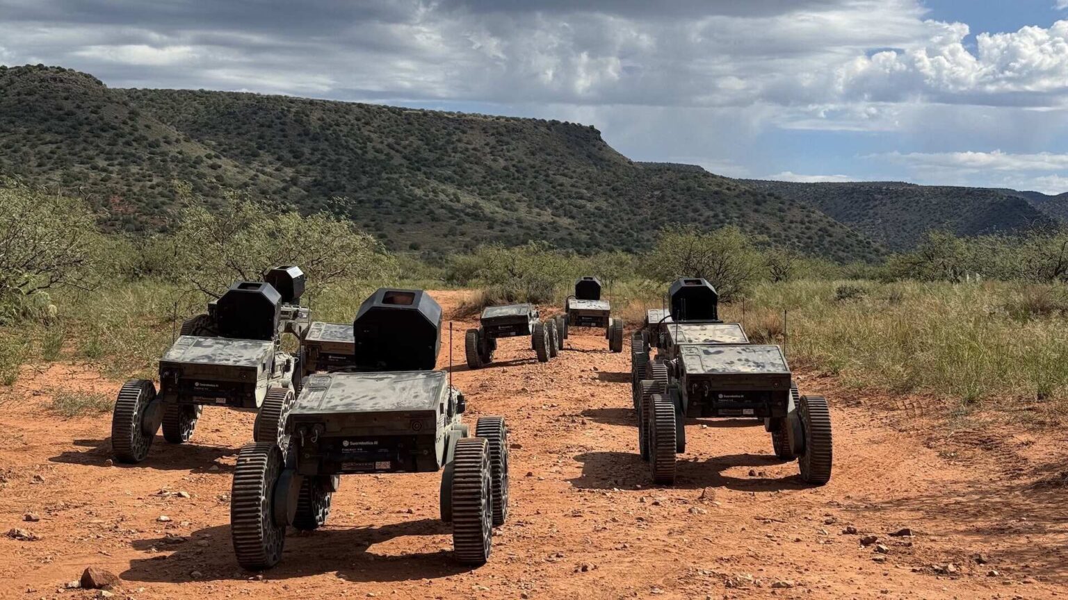 Ohniví mravenci. Kredit: Swarmbotics AI.