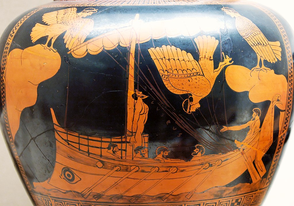 Odysseus a Sirény. Kredit: Jastrow / Wikimedia Commons, veřejná doména.