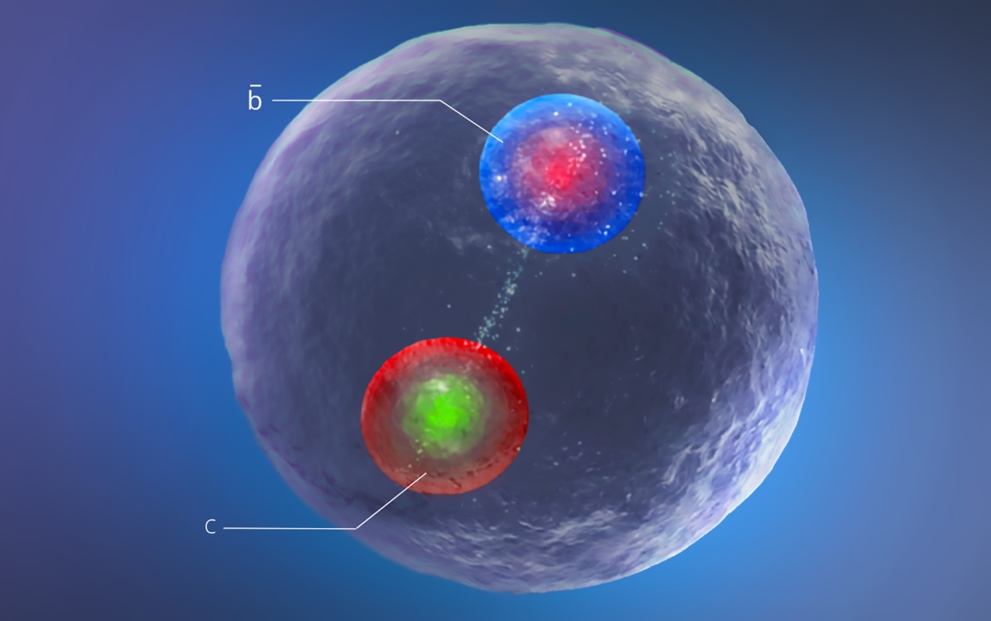 Podařilo se pozorovat Bc*+ složený z kvarků c a anti-b v datech experimentu ATLAS (zdroj CERN)