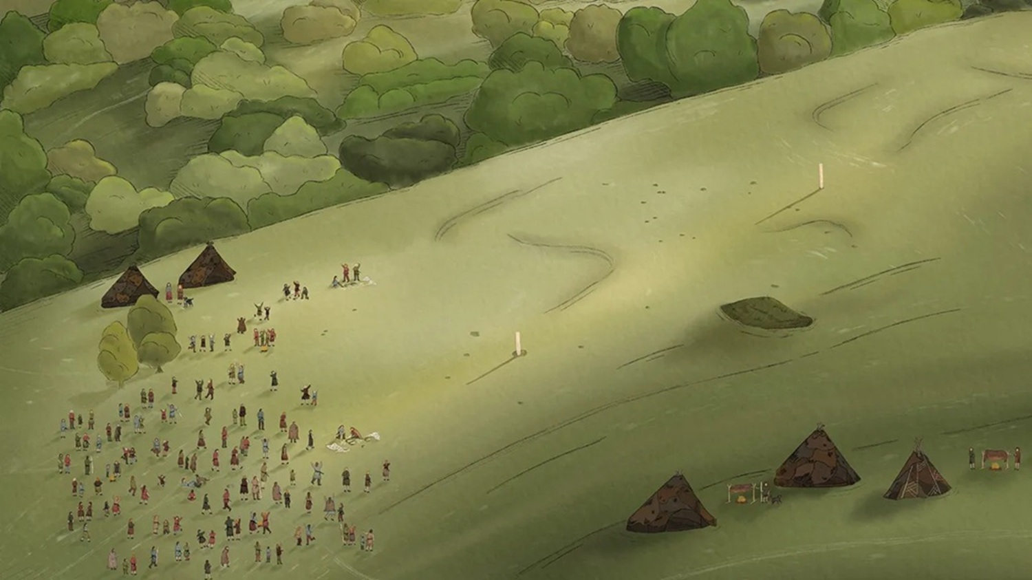 Dva starověké kůly poblíž Stonehenge byly orientovány tak, aby určovaly letní a zimní slunovrat. Zdá se, že se jedná o objevení starověkého centra náboženských obřadů. Kredit: Marijane Porter, Wessex Archaeology.
