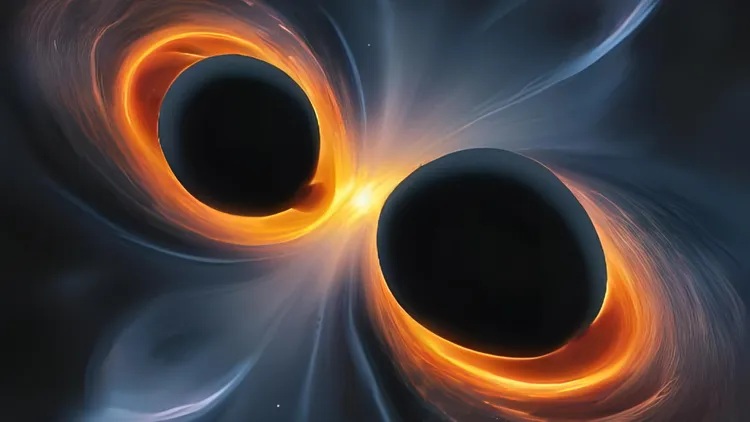 Mohly by se srazit červí díry (ilustrace)? Kredit: Robert Lea (created by Canva).