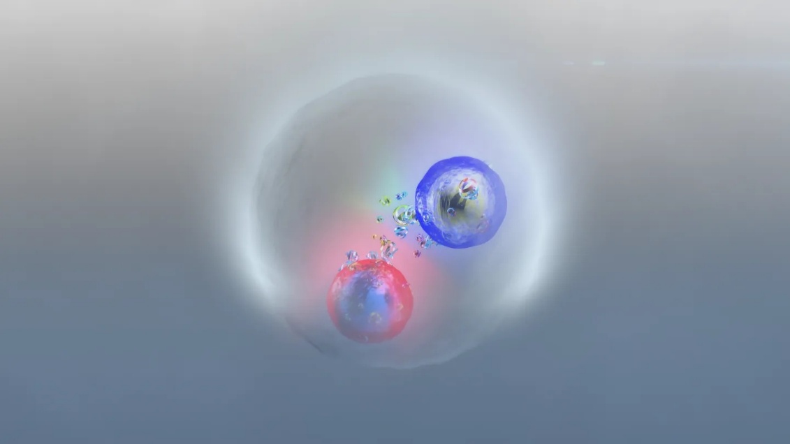 Experimenty ATLAS a CMS potvrzují existenci nejtěžšího hadronu, mezonu toponia (zdroj CERN)