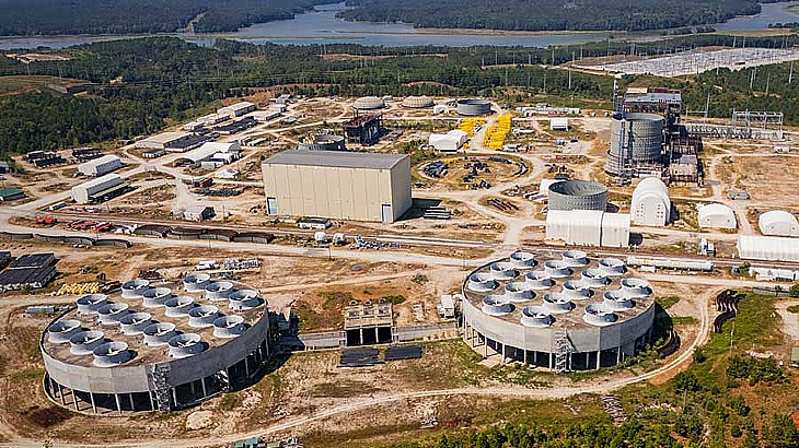 Rozestavěná elektrárna V.C. Summer (zdroj Santee Cooper).