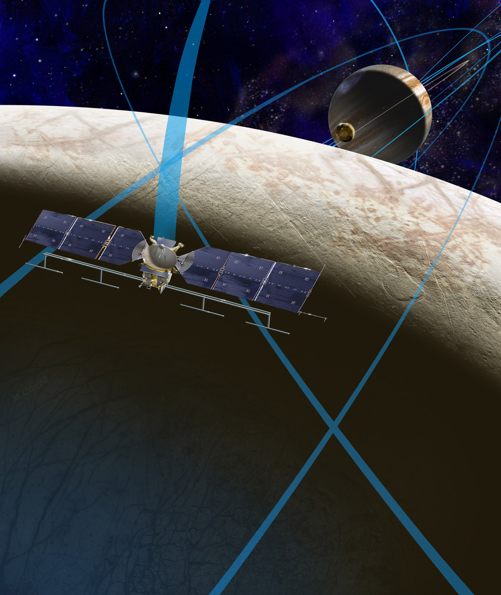 PĹ™edstava sondy Europa Clipper.  Zdroj: http://www.nasa.gov/