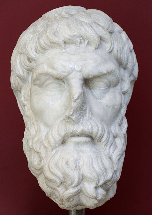 Epikúros, římská kopie řeckého portrétu z konce 3. století před n. l. Kredit: Wikimedia Commons.