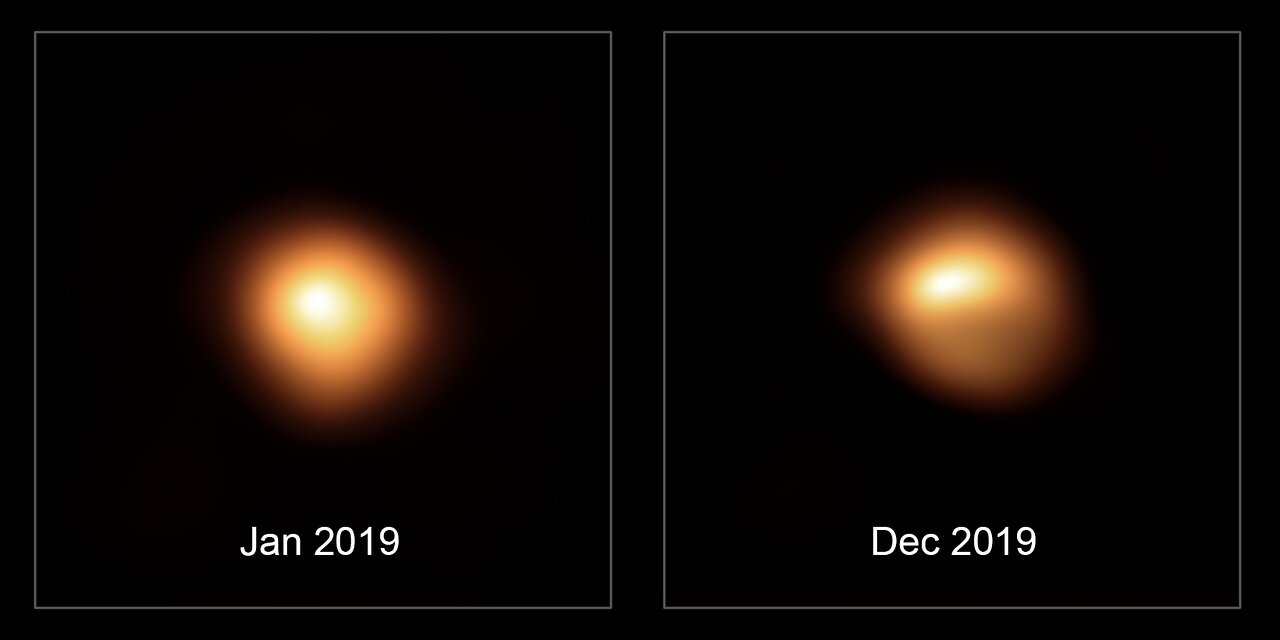Betelgeuse optikou zařízení SPHERE. Kredit: ESO/M. Montarg?s et al.