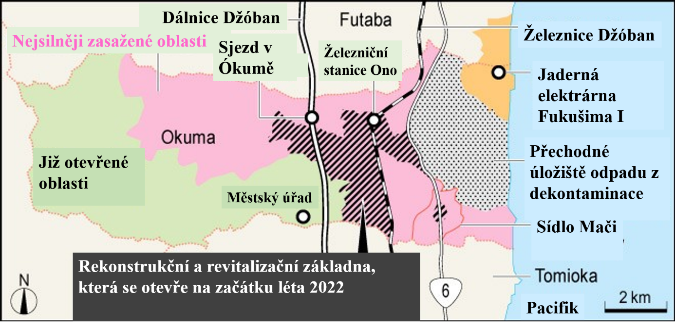 Rekonstrukční a revitalizační základna ve městě Ókuma by se měla otevřít na začátku léta 2022.