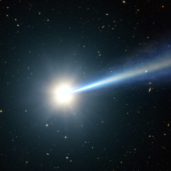Kvasary jsou pro astrofyziky v mnohĂ©m uĹľiteÄŤnĂ©. Kredit: NASA/ ESA/ G.Bacon, STScI.