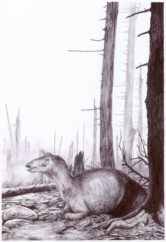 Pokud na území Severní Ameriky nějací dinosauři přežili první hodiny a dny po drtivém dopadu planetky na území budoucího Mexického zálivu, čekal je nejspíš jen krátký a smutný závěr života ve zdevastovaném, postapokalyptickém prostředí. Kredit: Vladi