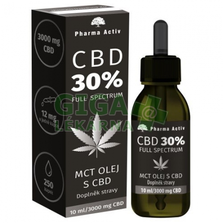 CBD 30% MCT olej s CBD 3000mg 10ml. Kredit: www.gigalekarna.cz