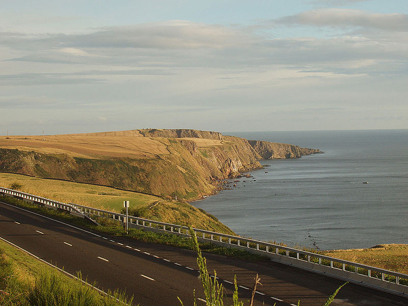 Britská dálnice A1 ve Skotsku, těsně za hranicí s Northumberlandem. Kredit: Stevekeiretsu / Wikimedia Commons.