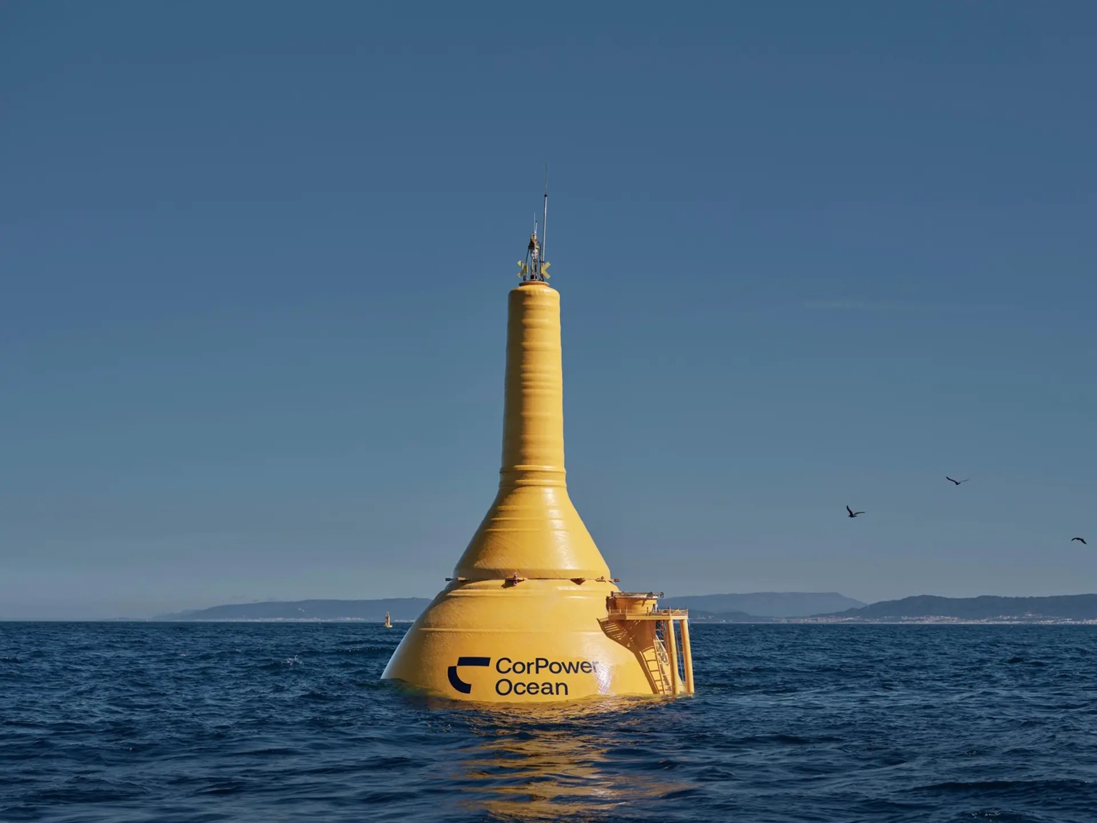 Prototyp bóje v akci. Kredit: CorPower Ocean.