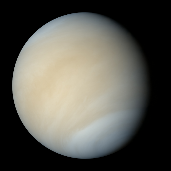 Venuše, jak by ji vidělo lidské oko. Zdroj: Mattias Malmer / NASA
