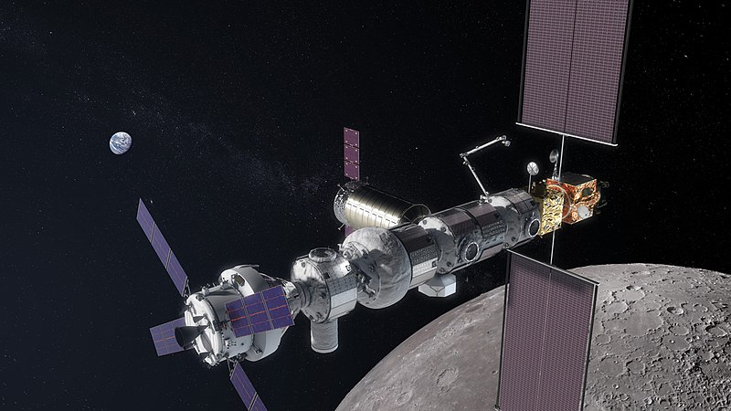 Lunární orbitální stanice Gateway a vesmírná loď Orion se budou pohybovat mimo ochranou vrstvu zemské magnetosféry (zdroj NASA).