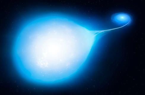 Exotický hvězdný systém HD265435. Kredit: University of Warwick/Mark Garlick.