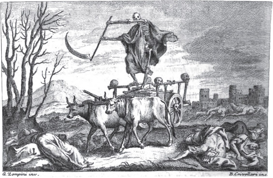 Triumf smrti. Kredit: Bartolomeo Crivellari & Gaetano Zompini (1756).