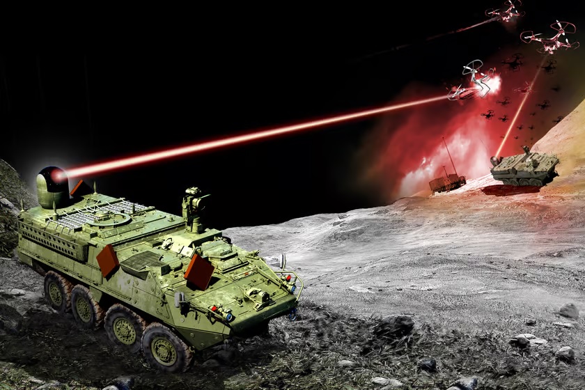 Laserový systém v akci. Kredit: Northrop Grumman.