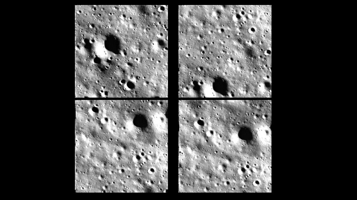 Fotografie pořízené během přistávání modulu Vikram (zdroj ISRO).