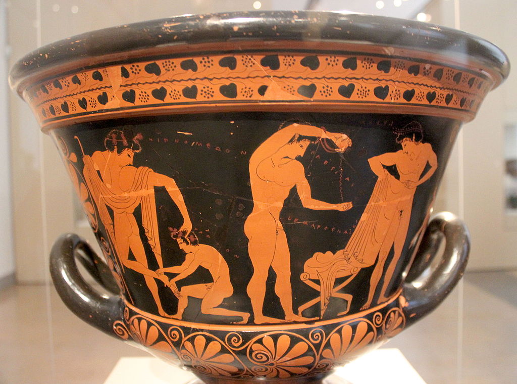 Způsobní atleti kolem roku 500 před. n. l. Altes Museum Berlin. Kredit: Eufronios (via Miguel Hermoso), Wikimedia Commons.