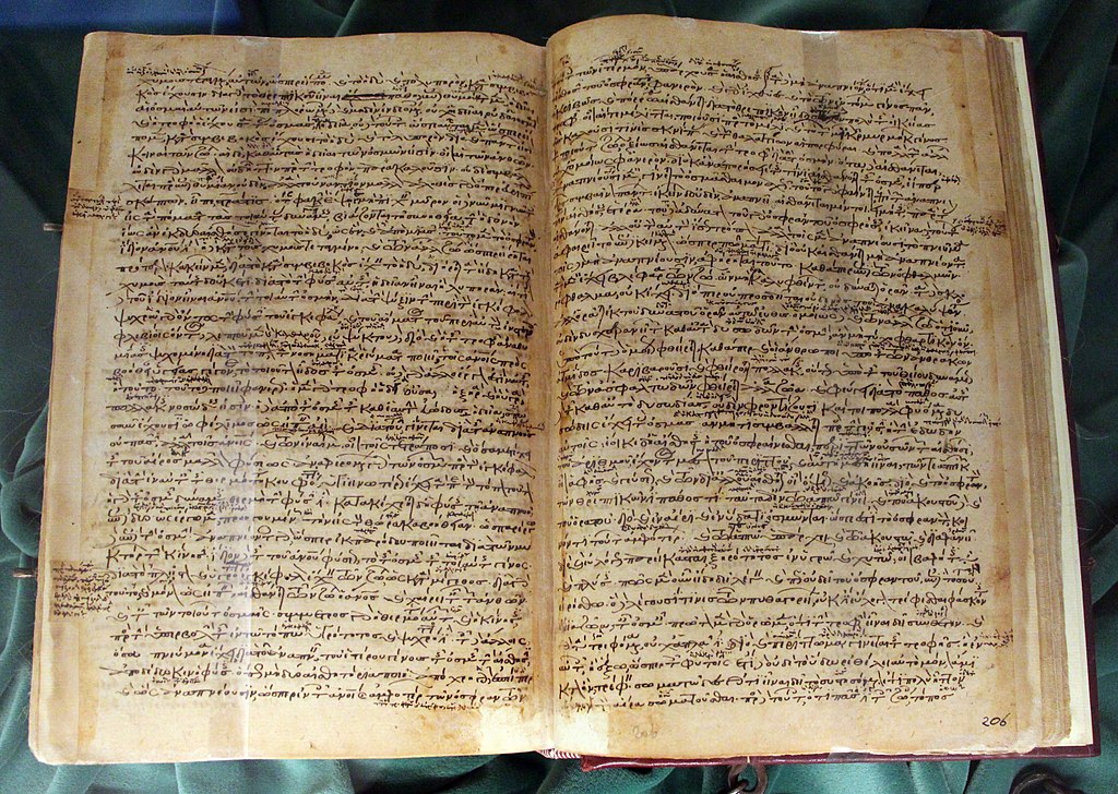 Konstantinopolský rukopis Aristotelova díla Historia animalium, 12. století. Kredit: Biblioteca Medicea Laurenziana, Wikimedia Commons.