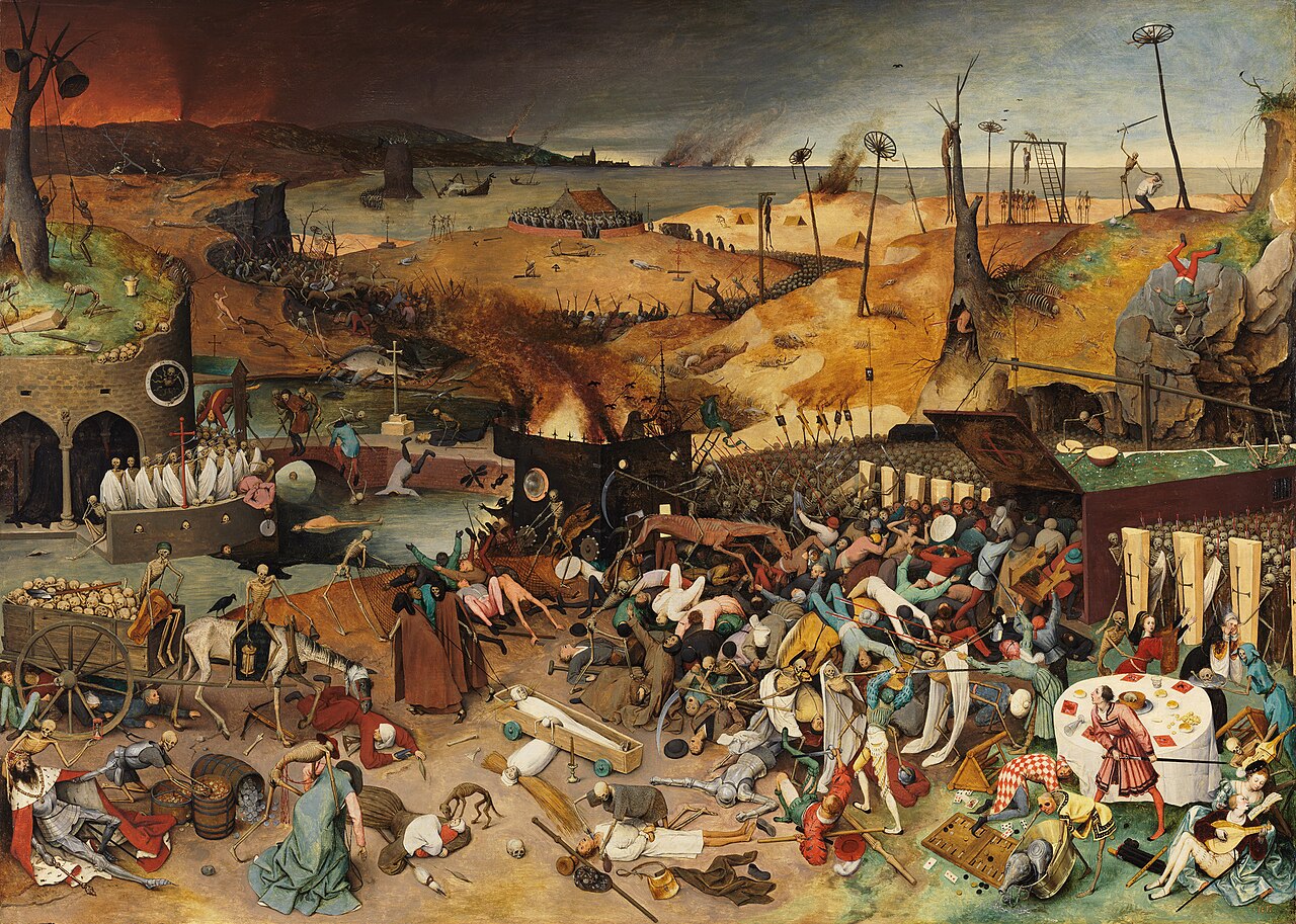 Triumf Černé smrti v Evropě. Kredit: Pieter Bruegel (cca 1562), Wikimedia Commons.