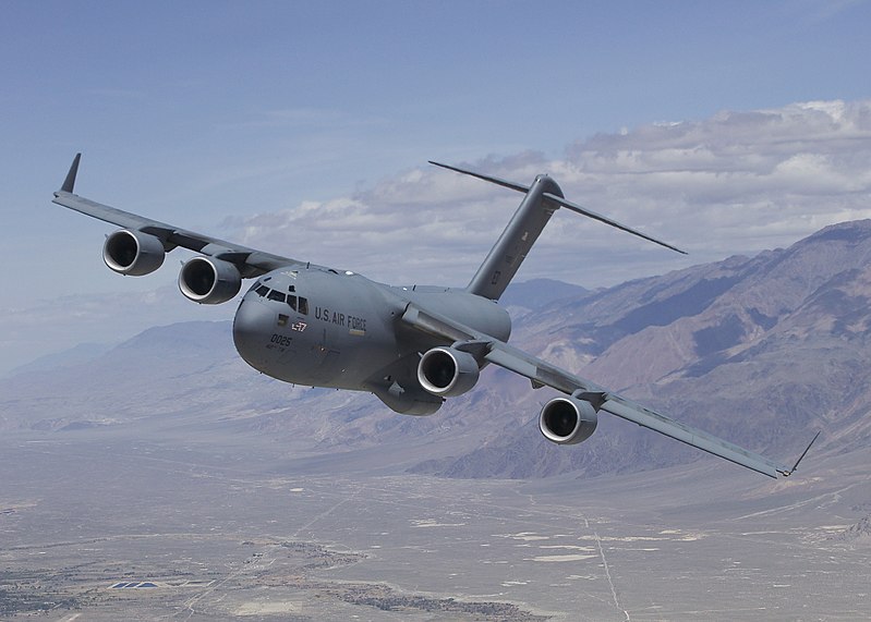 Transportní letoun Boeing C-17 Globemaster III. Kredit: US Air Force / Wikimedia Commons.