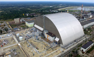 Letecký pohled na Oblouk (zdroj Černobylská jaderná elektrárna).