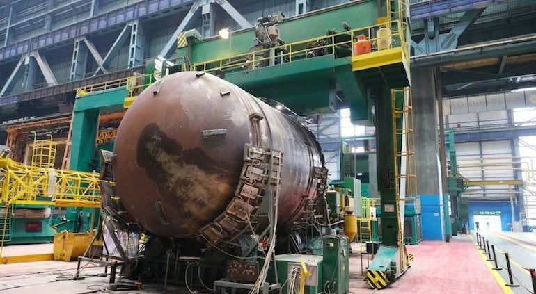 Reaktorová nádoba pro blok Tchien-wan 8 (zdroj Rosatom/Atommash).