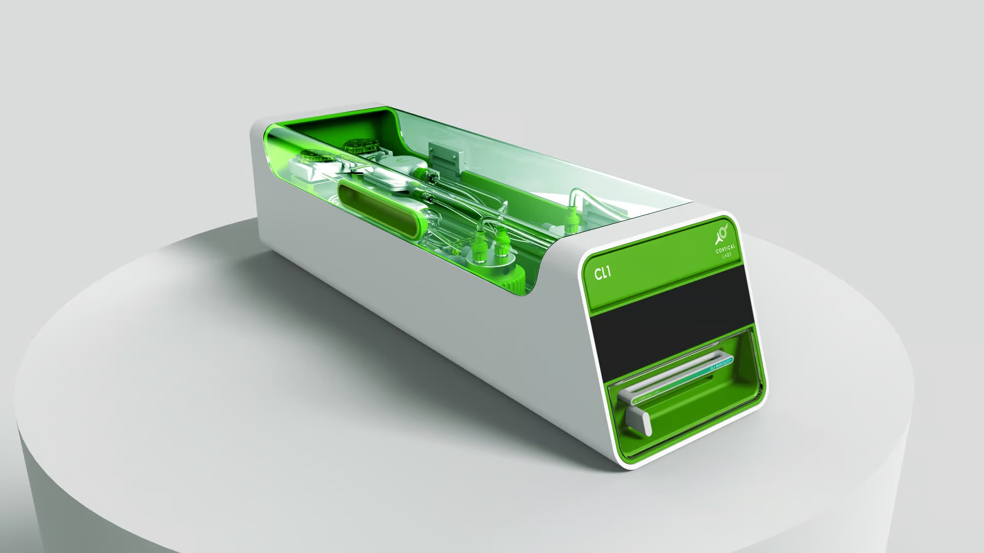 Prototyp výpočetního modulu s mozkovými organoidy. Kredit Cortical Labs.
