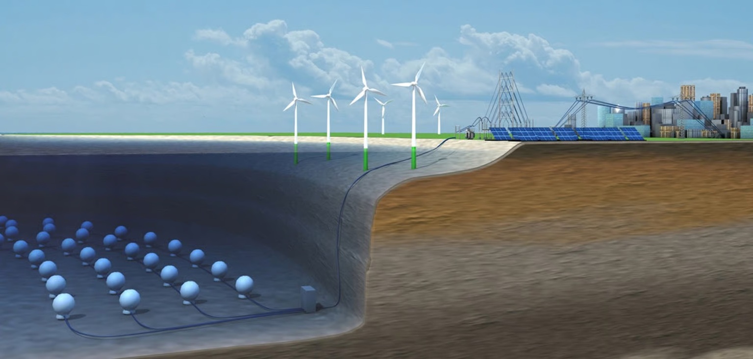 Betonové bubliny u větrné farmy. Kredit: Fraunhofer IEE.