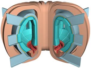 Nákres reaktoru předpokládané termojaderné elektrárny DEMO.