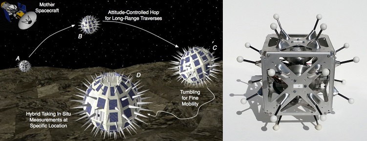 NĂˇvrhy na sondu zkoumajĂ­cĂ­ mÄ›sĂ­c Phobos a prvnĂ­ realizovanĂˇ verze Hedgehogu. zdroje: space.com, nasa.gov