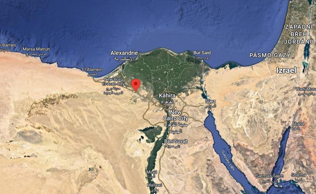 Lokalizace Vádí Natrun, propadliny na severovýchodě Libyjské pouště. Povrch je 24 metrů pod úrovní hladiny světového oceánu. Asi 40 km dlouhé a 3 až 8 kilometrů široké vádí vzniklo v tektonické trhlině, která byla prohloubená říční erozí a poklesem. 