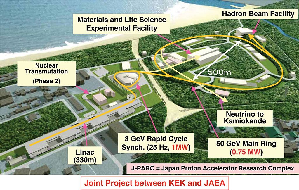 Komplex J-PARC. Kredit: Shoji Nagamiya / Wikimedia Commons.