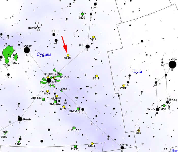 Poloha KIC 8462852 vÂ souhvÄ›zdĂ­ LabutÄ›. Kredit: Roberto Mura / Wikimedia Commons.