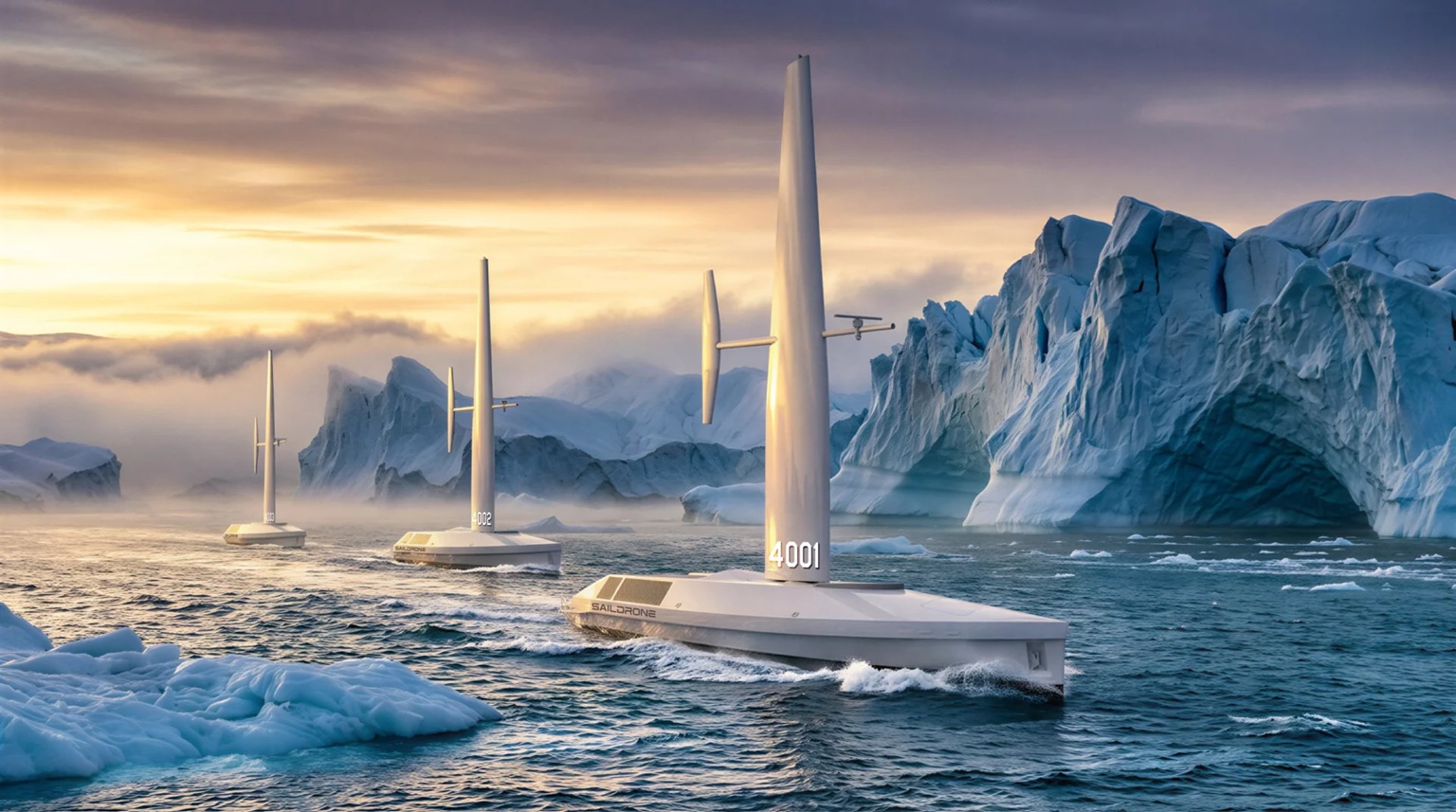 Patrola v Arktidě. Kredit: Saildrone.
