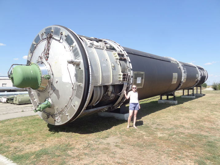 Raketa R-36 vÂ muzeu mezikontinentĂˇlnĂ­ch raket vÂ ukrajinskĂ©m Pervomajsku. Kredit: Comtourist.