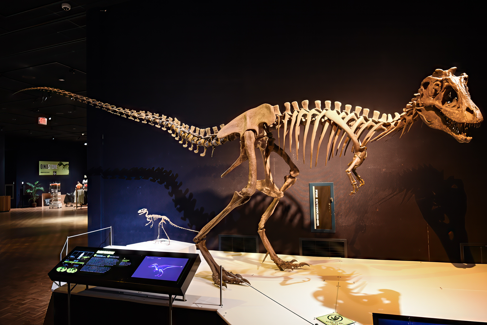 Rekonstrukce kostry tyranosaurida druhu Lythronax argestes, formálně popsaného z Utahu v roce 2013. Zde kosterní exemplář v expozici instituce Milwaukee Public Museum. Kredit: AbstractionBlue; Wikipedia (CC BY-SA 4.0)