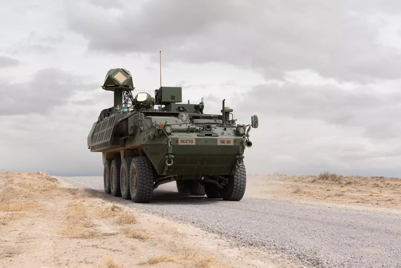 Stryker s 50 kW laserem. Kredit: US Army.