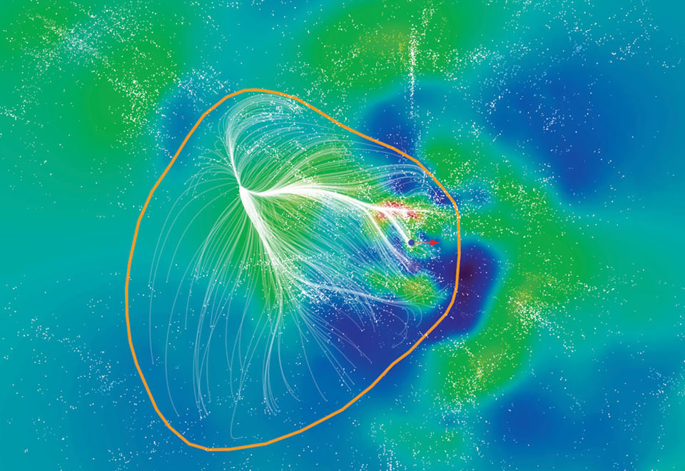 Laniakea. Kredit: NASA / R. Brent Tully (U. Hawaii) et al., SDvision, DP, CEA/Saclay.