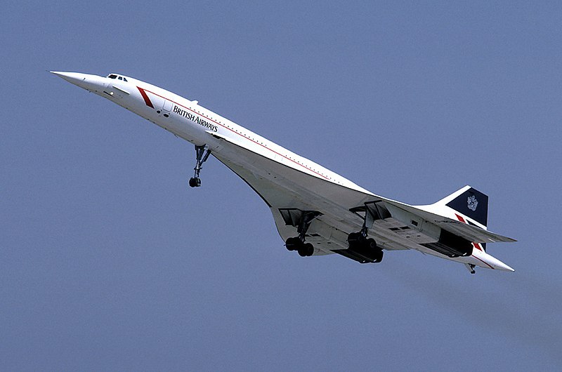 Concorde létal ve stínu sonického třesku. Kredit: Eduard Marmet / Wikimedia Commons.s