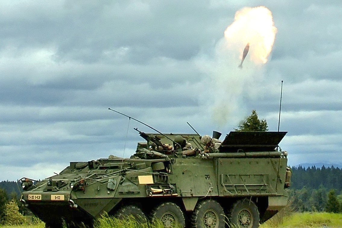 Minometný Stryker. Kredit: Jason Kaye / US Army.