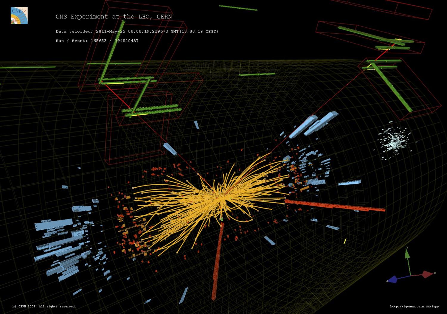 LHC stĂˇle chrlĂ­ spousty dat. Kredit: Taylor L; McCauley T/CERN.