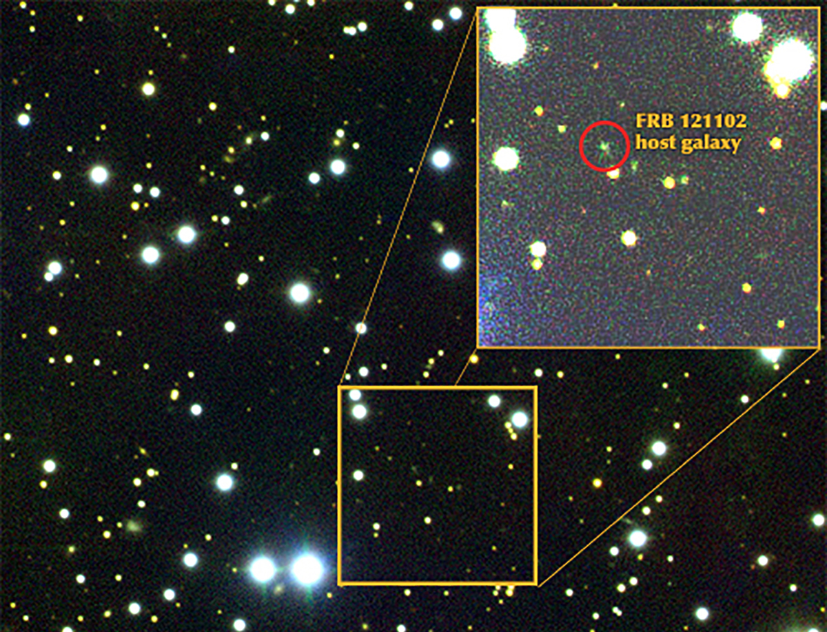 Vystopovaná trpasličí galaxie. Kredit: Gemini Observatory/AURA/NSF/NRC.