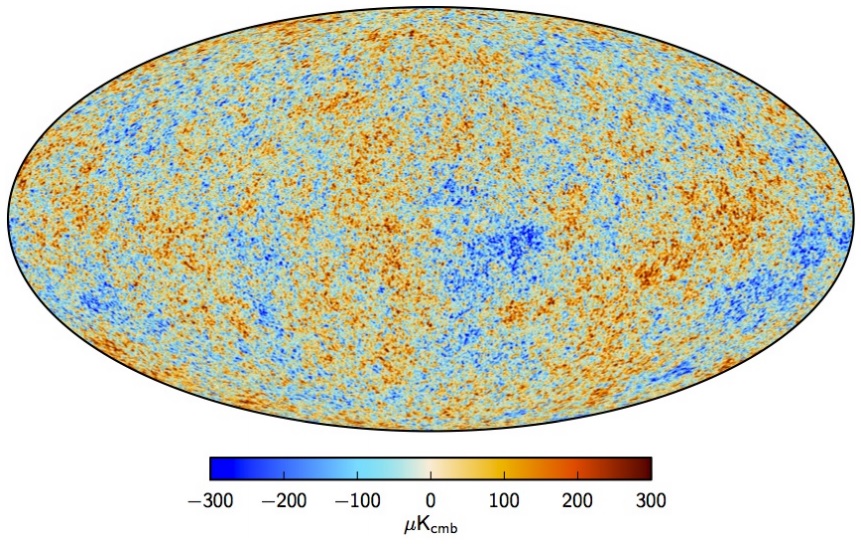 Vizualizace dat teleskopu Planck zÂ roku 2015. Kredit: Planck Collaboration.