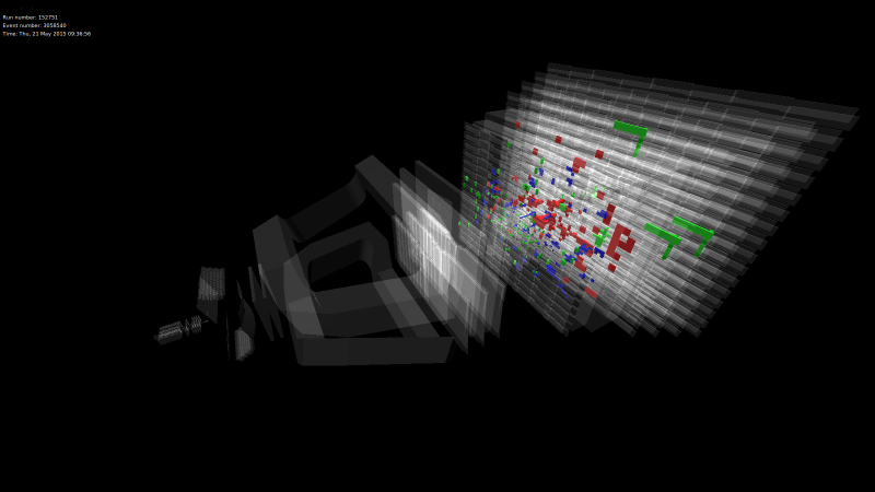 RekordnĂ­ srĂˇĹľka, tentokrĂˇt experiment LHCb. Kredit: LHCb / CERN