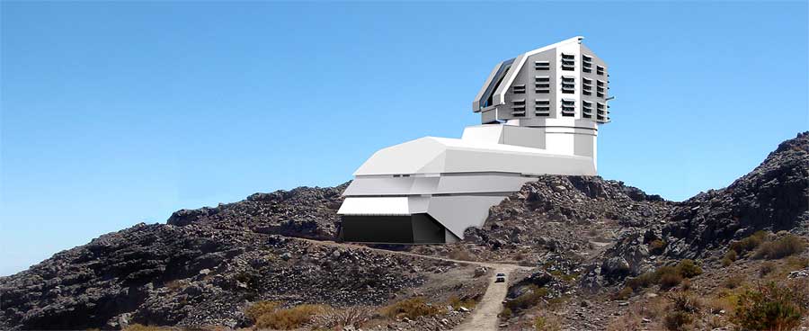 BudoucĂ­ teleskop Large Synoptic Survey Telescope. Kredit: LSST.