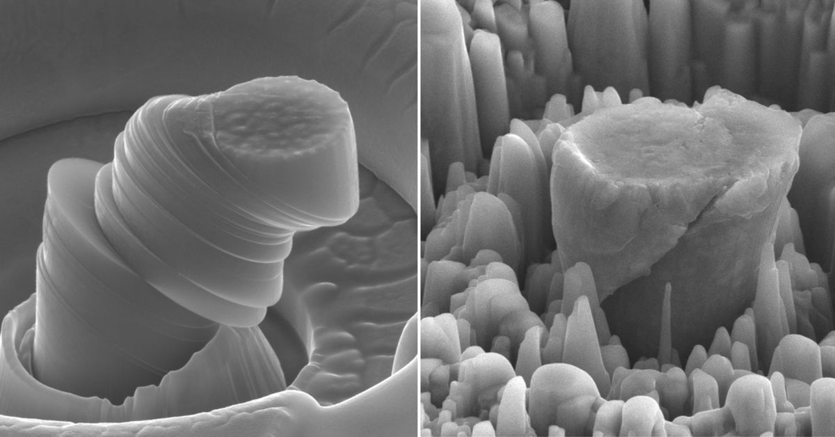 Vlevo hoĹ™ÄŤĂ­k, vpravo hoĹ™ÄŤĂ­k sÂ nanoÄŤĂˇsticemi karbidu kĹ™emĂ­ku. Kredit: UCLA Scifacturing Laboratory.